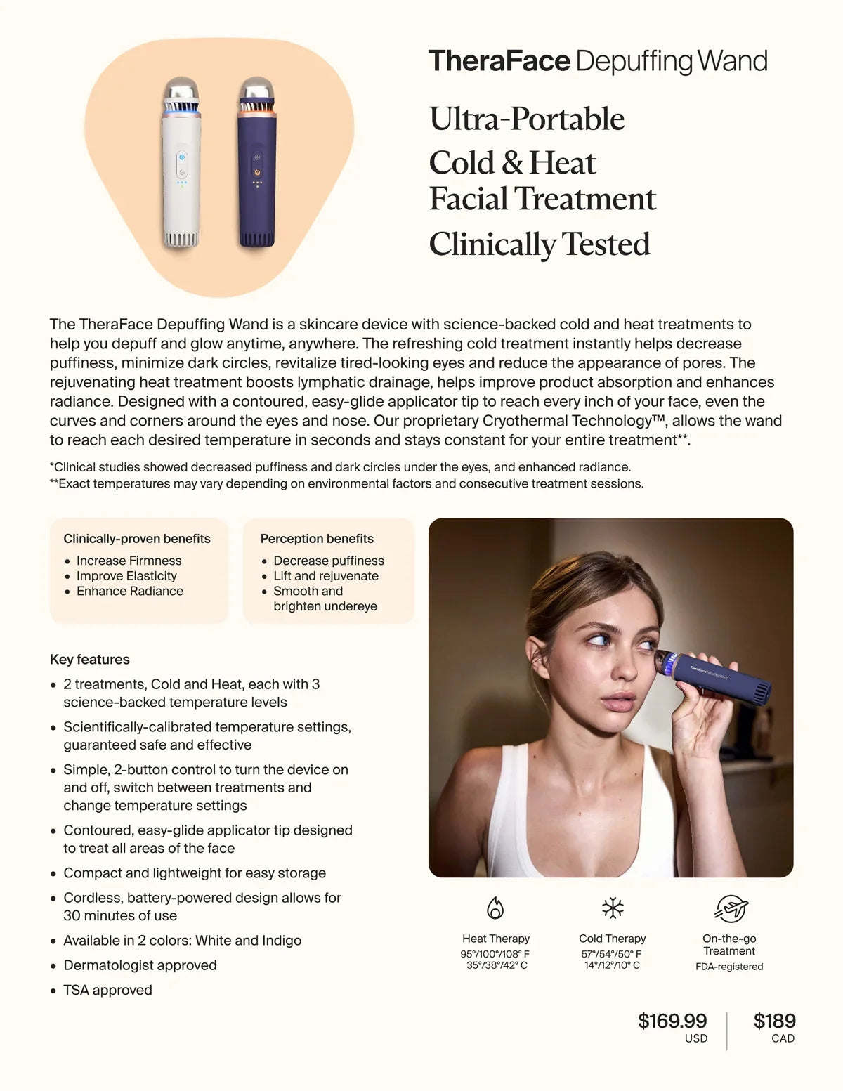 TheraFace Depuffing Wand - FDA Registered